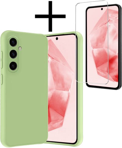 Hoesje - Met Screenprotector - Geschikt voor Samsung Galaxy A36 - Sterk & Shockproof - Back Cover - Siliconen Case - Telefoon Hoes - Groen