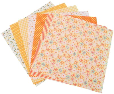 TuseRxln Quilting Fabric Bundles - Stoffenpakket - 25x25 cm Katoen - 7 stuks - Geel