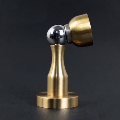 Magnetische Deurstopper - Deurvanger Deurhouder - Voorkomt Deurklappen - Messing Geborsteld - 1 stuk - Antiek