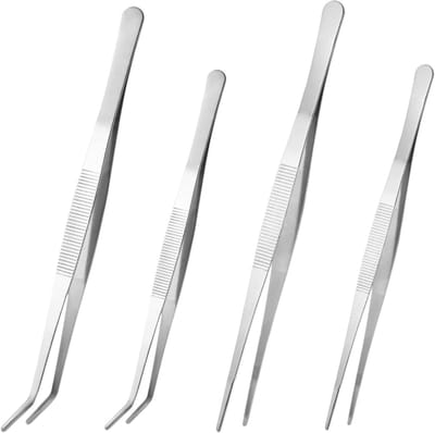 Solidchoice - Set van 4 Roestvrij Stalen Pincetten voor Precisiewerk