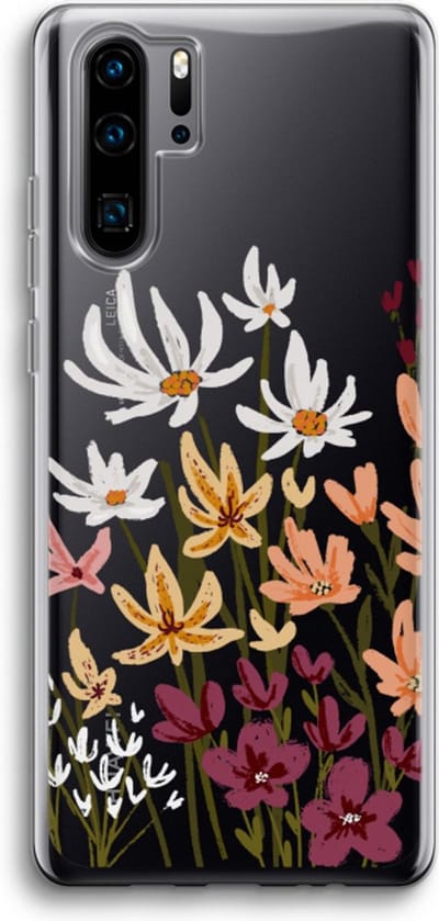 Case Company® - Hoesje geschikt voor Huawei P30 Pro hoesje - Painted wildflowers - Soft Cover Telefoonhoesje - Bescherming aan alle Kanten en Schermrand