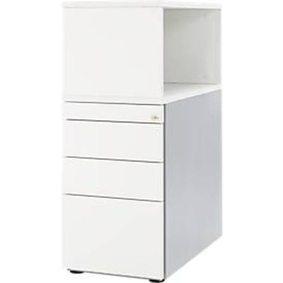 Schäfer Shop Genius ladeblok met bovenblad, afsluitbaar, greepgleuf aan de zijkant, wit