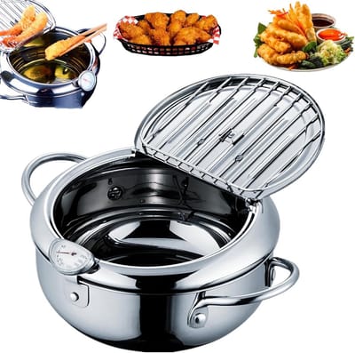 Japanse Frituurpan - Mini Friteuse Diameter 24cm - Mini Frituurpan Milieuvriendelijk - Frituurpan