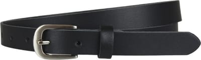 Smalle riem dames Zwart - Echt Leren riem - Dames Riem Smal - Taillemaat 125 - Extra lange riem dames - Zwarte riem dames