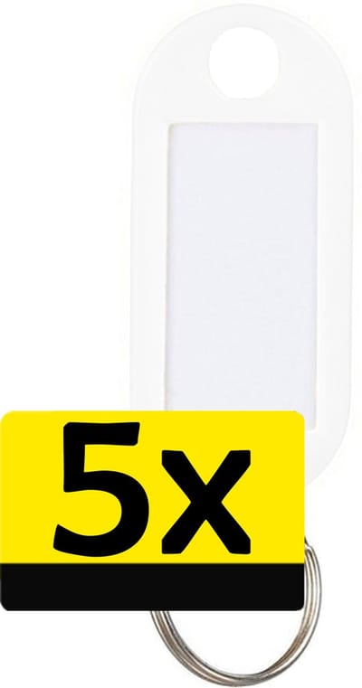 Sleutellabels Label Sleutel Sleutelhanger Gekleurde Bagagelabel Sleutelhanger Reislabel - Wit - 5 Stuks
