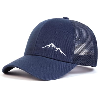 Casquettes de Baseball en Maille Minimalistes Broderie Montagne Unisexe Printemps Été Extérieur Réglables Casquettes Décontractées Chapeau Protection Solaire blue
