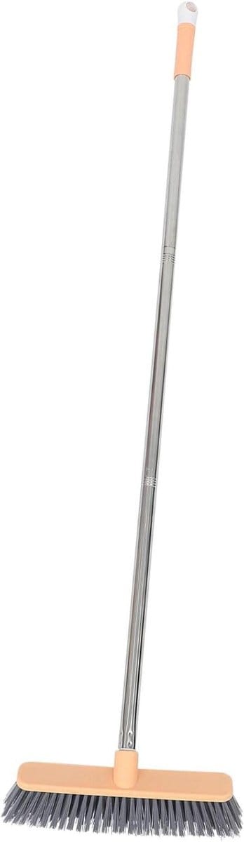 Voegborstel Met Handvat - Badkamerreiniger Vloerborstel - Tegels Schoonmaken - Verstelbare Borstelkop - 121 cm Lengte - Grijs