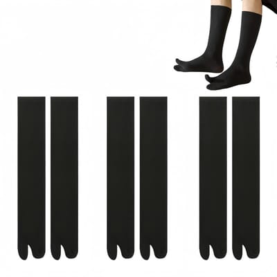 Dailygoods- Tabi-Sokken Set van 3 Paar - Uniseks - Zachte Katoen/Sokken voor Flip-Flops - Ademend - Elastisch - Comfortabel met Aparte Vingers - Teensokken