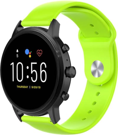 Strap-it Siliconen sport bandje - geschikt voor Fossil Gen 5 / Gen 5e 44mm / Gen 6 44mm - lichtgroen