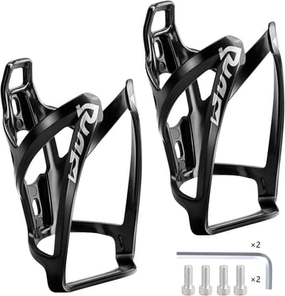 Fiets Bidonhouder - 2 Stuks, Lichtgewicht & Sterk, inclusief Schroeven voor MTB Racefiets en Kinderfietsen (Zwart)