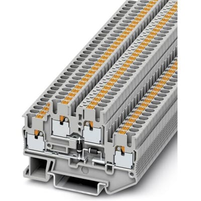 Phoenix Contact 3211430 Doorgangsserieklem 5.2 mm Snelaansluiting Grijs 50 stuk(s)