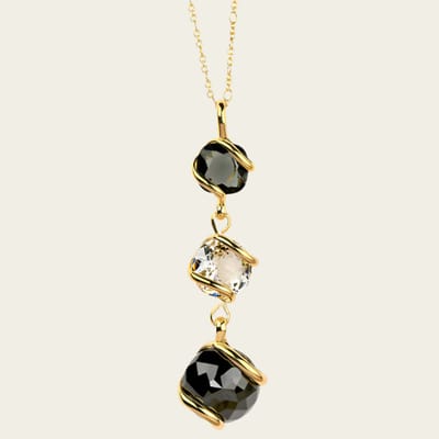 Andrea Marazzini Bubble Black swarovski kristallen ketting hanger + 45 cm ketting