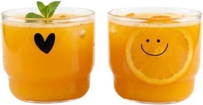 Betrahan Design Drinkglazen - Set van 2 - 300ML - Frisdrankglazen - Waterglazen - Glazen