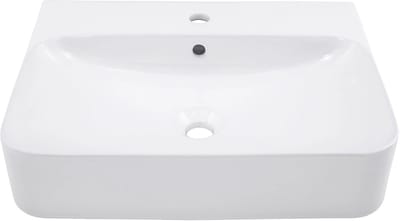 Schulte Wastafel Dara - 60,5 X 47 X 14,5 Cm - Rechthoekig - Met Overloop - Wit Keramiek