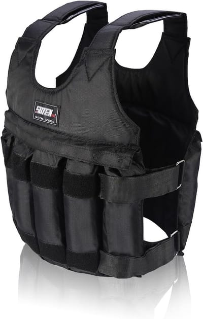 Verstelbaar gewichtsvest voor bokstraining, fitness en krachttraining met verwisselbare gewichten tot 20kg/50kg