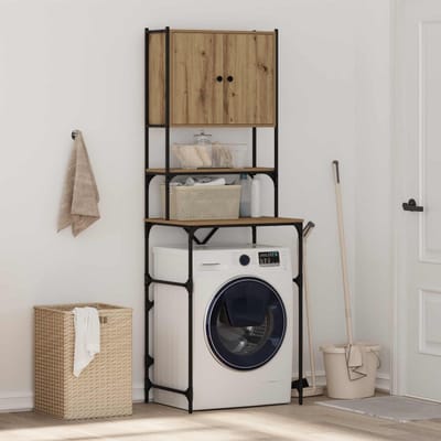 vidaXL - Wasmachinekast - Artisanaal - eiken - 68 - x - 48,5 - x - 194 - cm - Bewerkt - hout