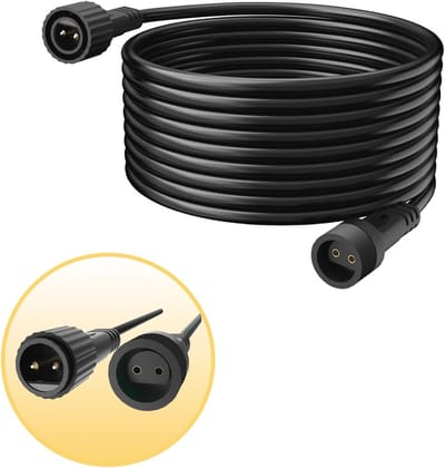 Lichtsnoer Verlenging 10m - 2-polige Lichtketting Verlengkabel - IP65 Waterdicht voor Kerstboom en Tuin