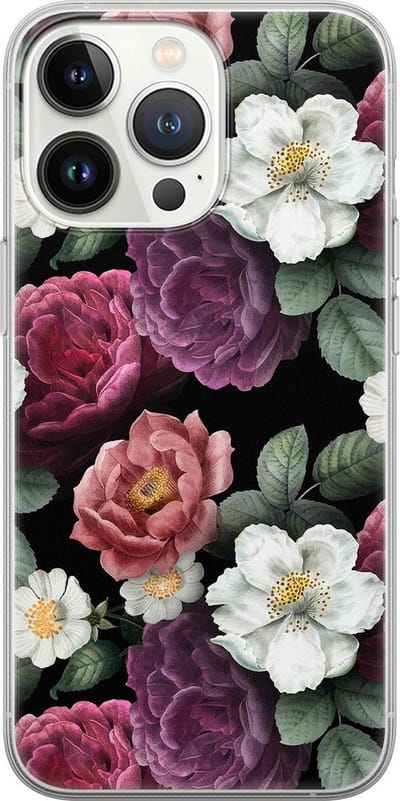 Leuke Telefoonhoesjes - Hoesje geschikt voor iPhone 13 Pro - Flowers - Soft case - TPU - Bloemen - Multi