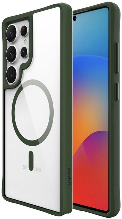 Buddi Hybrid - Hoesje Geschikt voor Samsung Galaxy S25 Ultra - Compatibel met MagSafe - Back Cover met Magneet - Magnetische Beschermhoes - Transparant Groen