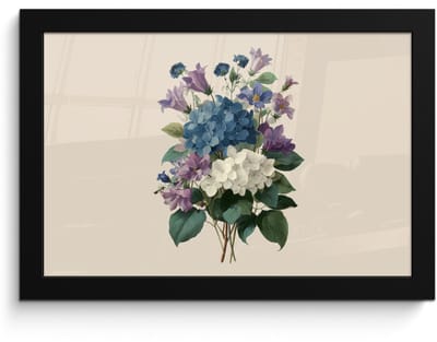 Poster in lijst - Fotolijst 30x20 cm - Posters - Bloemen - Gedetailleerd - Rust - Realistisch - Posterlijst zwart - Decoratie - Wanddecoratie woonkamer - Muurdecoratie slaapkamer