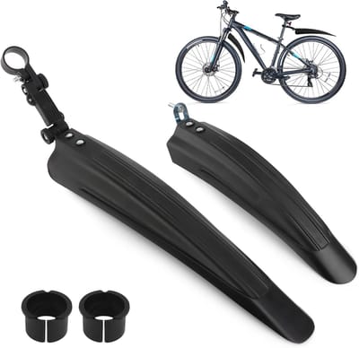 SnelShoppen - Bicycle Fender Set 50-66cm Mudguards voor Mountainbike, Achterspatbord Bescherming, Verstelbaar Fietsaccessoires Tegen Spetters Water en