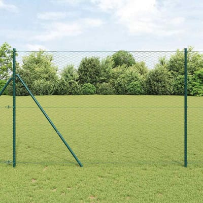 vidaXL - zeshoekig - gaashek - met - grondbevestiging - 50 - x - 1,5 - m - Grijs - Mesh