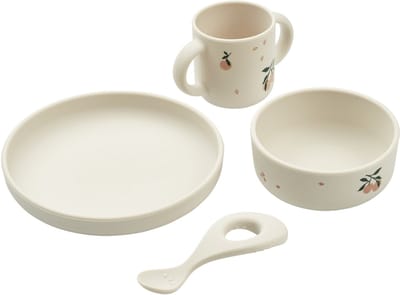 Liewood - Siliconen Kinderservies Vivi - Servies en bestek - Peach Sea Shell Mix