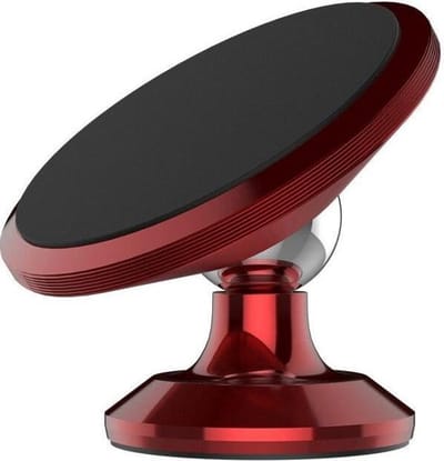 LuxeBass - Autohouder - Magneet - Rond - Telefoonhouder - Telefoon houder - 360 draaibaar - Universeel - Universele telefoonhouder - Rood - LB-420