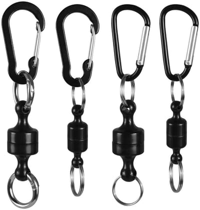 Dailygoody - Magnetische karabijnhaak - Sleutelhanger - Sterke magneet - Compact en draagbaar - Voor vissen en kamperen - 2 of 4 stuks