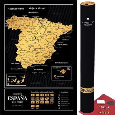 Grote Scratch Map van Spanje - Interactieve Reiskaart per Provincie en Stad