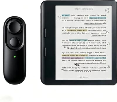 Afstandsbediening Pagina Turner voor E-readers, Bluetooth Handsfree Lezen, Ideaal voor Kobo Clara, Libra en Sage, Zwart, Leesaccessoires voor Gemakkelijk Lezen en Bladeren