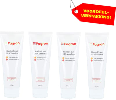 4x Fagron Koelzalf Met 20% Vaseline - Voordeelverpakking!