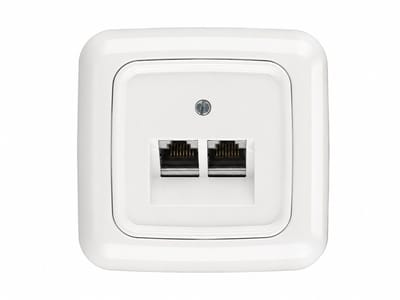 Busch-Jaeger Reflex SI Dubbele UTP Wandcontactdoos 2x RJ45 Cat6A Wit Compleet met Afdekraam