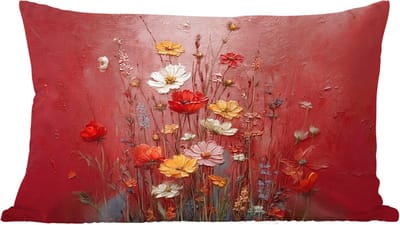 Sierkussens - Kussentjes Woonkamer - 60x40 cm - Bloemenboeket - Diepte - Tastbare textuur