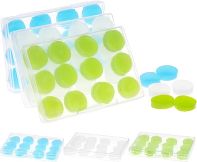 Oordopjes - Siliconen Oordoppen - Slapen Zwemmen Studeren - Herbruikbaar Wasbaar - 36 Paren - Blauw Groen Wit