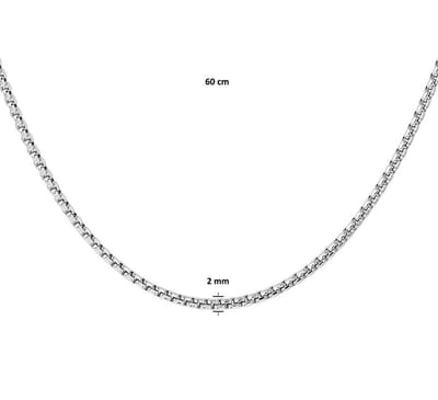 YO&NO -  Ketting - Zilver -  Venetiaans bol -  2,0 mm - 60 cm - Sieraden vrouw - Gerhodineerd - Zilver 925