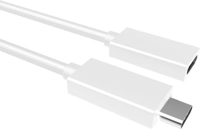 USB C verlengkabel | Laadsnelheid 20V / 5A / 100 watt | USB 3.2 gen 2 | 20 Gb/s | Type C naar C | Male to female | Power delivery | Snelladen | E-Marker IC chip | Zilver | 1 meter | Allteq