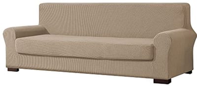 Jacquard Sofa Cover - 2 Stuks - Niet-Slip Meubelhoes voor 3-zitsbank (Sandkleur)