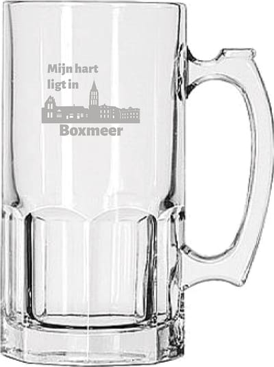 Gegraveerde Bierpul 1ltr Boxmeer
