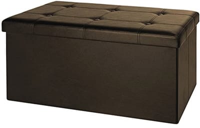 Moderne 2-in-1 Zitbank met Opbergruimte Klapbaar 80x38x38cm 100l Opbergbank Poef Voetenbank Bruin