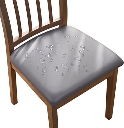 Stoelhoes Set - Stoelkussenhoezen - Stoelen Vernieuwen - Waterdicht PU Leer - 4 of 6 stuks - Grijs