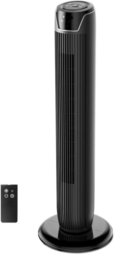 BIXc®- Torenventilator, stil, met afstandsbediening, 92 cm, mobiele ventilator, 7 uur timer, 3 modi, 3 snelheden, 45 W staande ventilator, zwart