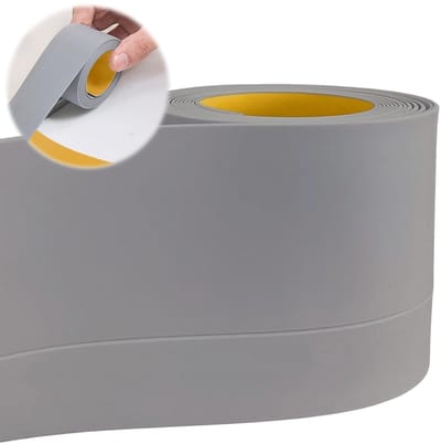Zelfklevende PVC Plinten - 50 x 20 mm, 10 m, Flexibele Banden voor Keuken en Badkamer, Grijs, Makkelijk te Installeren