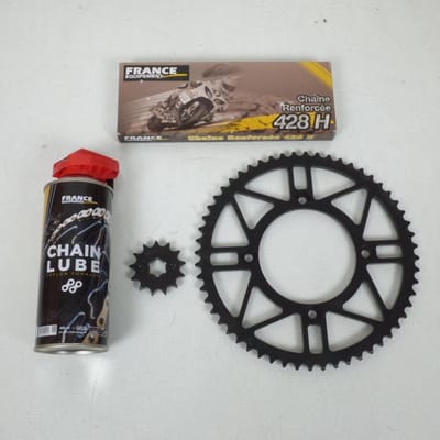 Kit chaîne France Equipement pour Moto Beta 125 RR motard 2011 à 2021 13X56 pas 428 Neuf