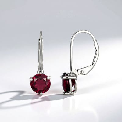 Cavill - 925 Sterling Zilver Oorbellen - Rondgeslepen Rhodoliet 1,575 ct Mozambique - Elegant Zilveren Oorbellen Dames - Rhodoliet Sieraden Cadeau