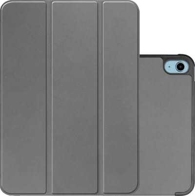 Hoes - Geschikt voor Apple iPad A16/A18 (2022/2025/2026) - 10.9 & 11 inch (10e, 11e & 12e generatie) - Dun & Stevig - Trifold Bookcase - Hard Cover - Hardcover Book Case - Tablet Hoesje - Grijs