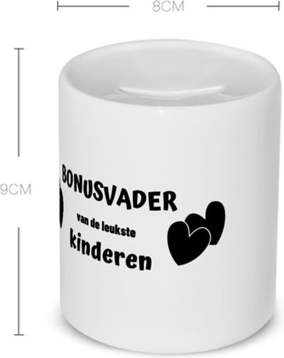 Akyol - bonusvader van de leukste kinderen Spaarpot - Vader - de leukste bonusvader - vader cadeautjes - vaderdag - verjaardag - geschenk - kado - 350 ML inhoud