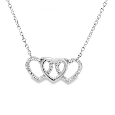 Juwelier Zwartevalk - Zilveren (gerhodineerd) ketting met hartjes - 25.281