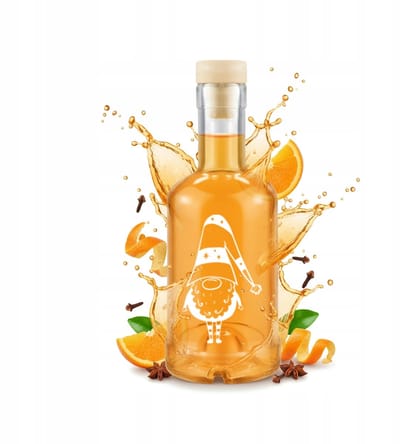 Bimberek Tadek Serie - Glazen Fles - 250 ml - Kerst Ontwerp - Transparant