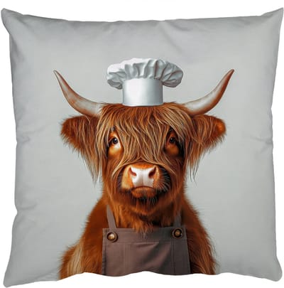 Sierkussens - Kussentjes Woonkamer - 50x50 cm - Schotse Hooglander - Bruin - Hoorns - Kokskleding